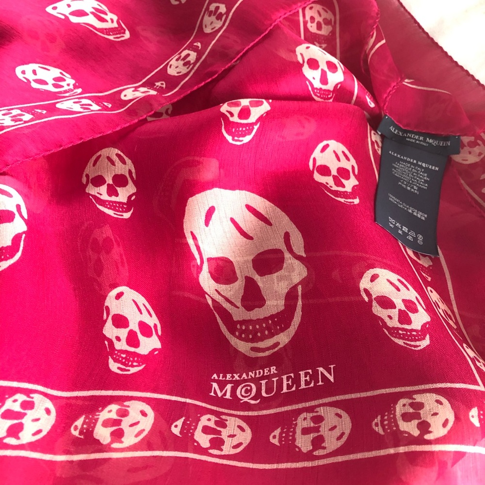Alexander McQueen Silk Chiffon Skull Scarf